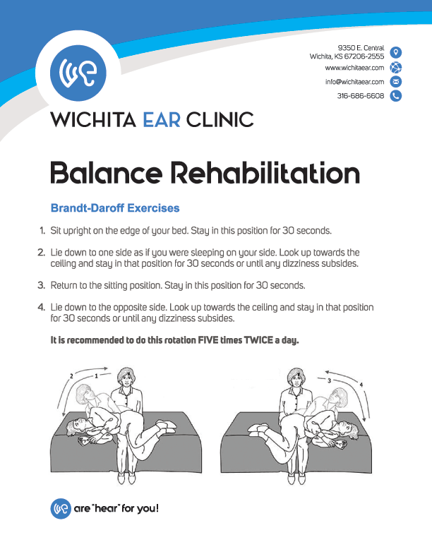 Wichita Ear Balance Rehabilitation Brandt-Daroff Exercises